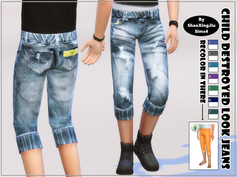 Jeisse197 S Child Destroyed Look Jeans 7 Colors