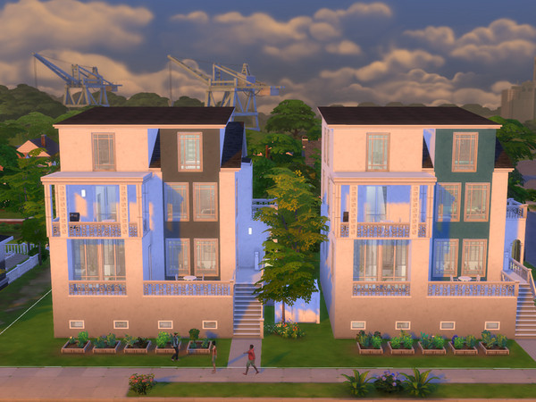 Sims 4 — Twin Houses by Katinas — Two beautiful houses with a plant garden that make your Sims Family Guaranteed happy.