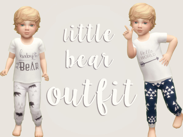 Sims 4 — Little Bear Outfit by kaibellvert2 — Cute outfit for your toddlers -You can find it on bottom and top sections