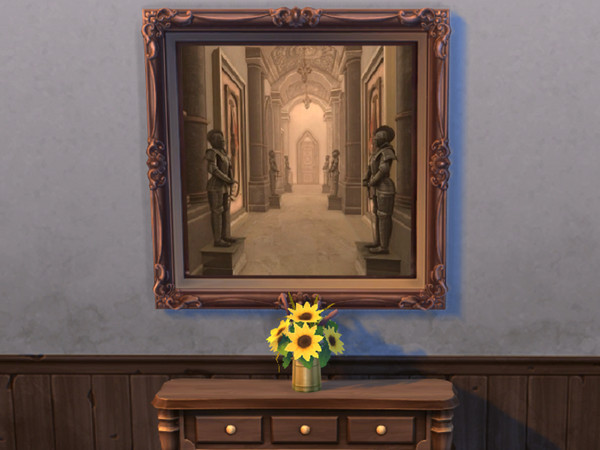 Sims 4 — hall of the knights / base game recolor by flubs2 — a mystic painting from a knights hall it fits perfect for