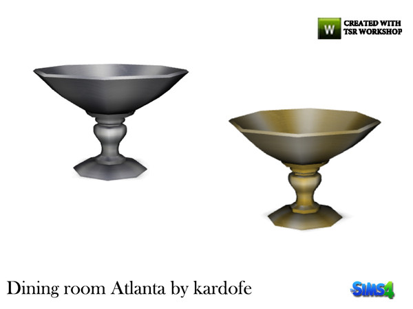 Sims 4 — kardofe_Dining room Atlanta_Fruit bowl by kardofe — Metal bowl in two options, silver or gold 