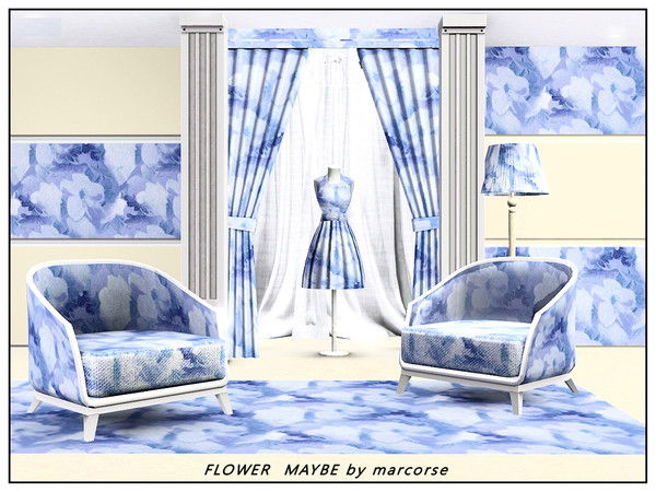 Sims 3 — Flower Maybe_marcorse by marcorse — Abstract pattern: smudged abstract in shades of blue . .might be a flower,