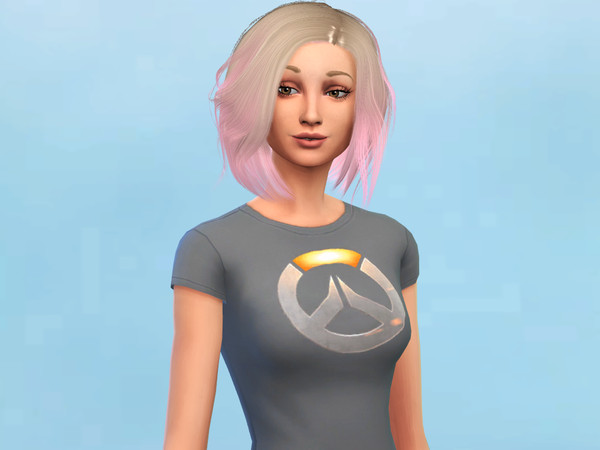 Sims 4 — Overwatch Logo Top for Women  by Hasufel — Simple gray top for women with the Overwatch logo on it. Created by
