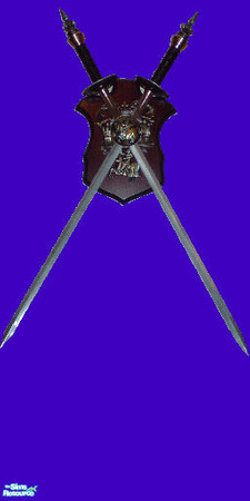 Sims 2 — Fencing Sabres (Various) - Individual It by noslen — Fencing Sabres on a plain blue background.