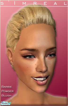 Sims 2 — Barbie Powder Blush - Pink Caramel by IcedMango — Color blush for cheeks and face, nose and chin. Highlights the