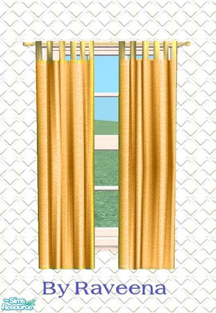 Sims 2 — Traditional Curtain - Salmon by Raveena — You need BitzyBus's mesh for this object to work in your game.