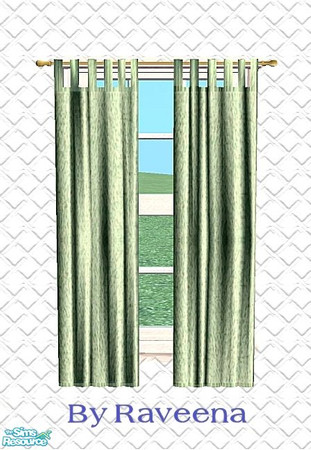 Sims 2 — Traditional Curtain - Mint by Raveena — You need BitzyBus's mesh for this object to work in your game. Download
