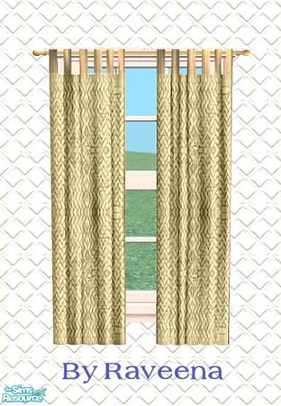 Sims 2 — Traditional Curtain - Beige by Raveena — You need BitzyBus's mesh for this object to work in your game. Download