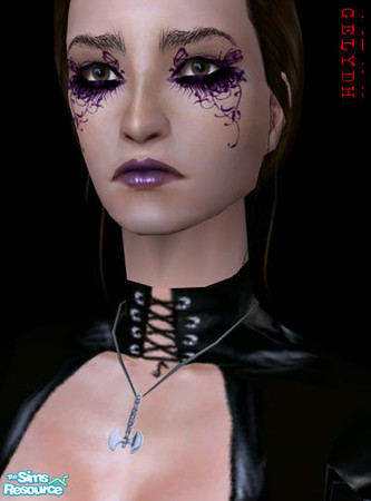 Sims 2 — Multi-Layerable Makeup - Emmeleia Violet by gelydh — Multi-Layerable costume makeup in Violet. Available for
