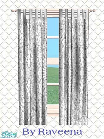 Sims 2 — Traditional Curtain - White Flower by Raveena — You need BitzyBus's mesh for this object to work in your game.