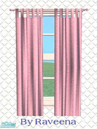 Sims 2 — Traditional Curtain - Pink by Raveena — You need BitzyBus's mesh for this object to work in your game. Download
