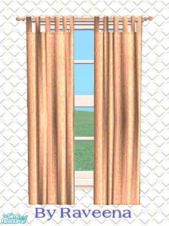 Sims 2 — Traditional Curtain - Peach by Raveena — You need BitzyBus's mesh for this object to work in your game. Download