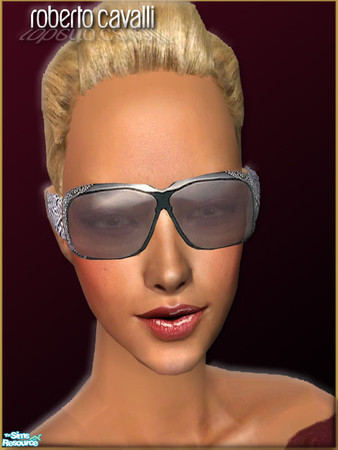 Sims 2 — Cavalli Sun Eyewear - Ice Blue by IcedMango — Roberto Cavalli Sunglasses, thick framed and patterned. Mesh by