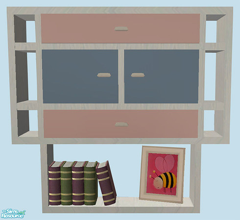 Sims 2 — NURSERY Wall Unit by simtomatic — **FIXED** 010407 Sims' heads no longer sink in to the shelf. Sorry about that!