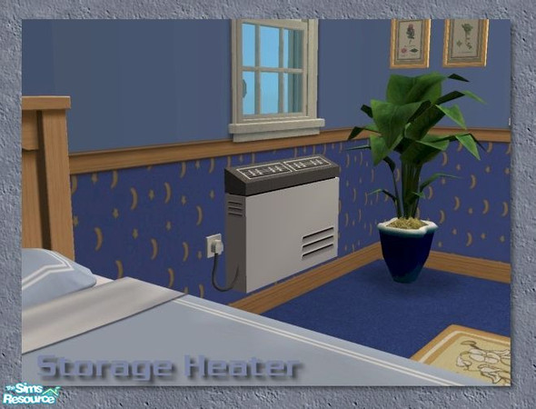 Sims 2 — Wall-mounted Storage Heater by Cyclonesue — Improve any room's environment score with this heater.