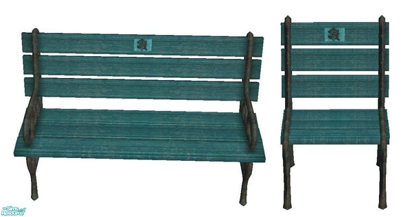 Sims 2 — Teal Bench and Chair by RhondaBlonda — 