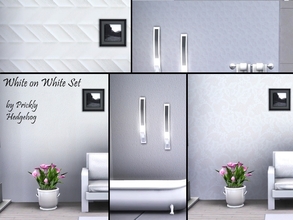 Sims 3 — White on White Set by Prickly_Hedgehog — A set of various white on white patterns. See individual pattern for