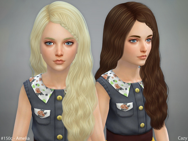 The Sims Resource - Retexture Amelia Hairstyle - Braided - Child - Mesh ...