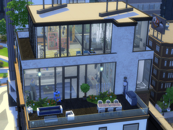 Sims 4 — Fountainview Penthouse by Egy922 — On a 30x20 lot in San Myshuno, it's the perfect house for your eccentric sim!