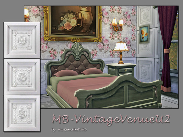 Sims 4 — MB-VintageVenueU2 by matomibotaki — MB-VintageVenueU2, matching wooden paneling to combine with the -