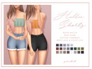 Sims 4 — Hallie Shorts by smubuh — Here are some cute high waisted shorts for summer! Each swatch has white lace and