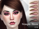 Sims 4 — Simple Brow GS18 by GlitterSmirks — A simple eyebrow that comes in 12 swatches.