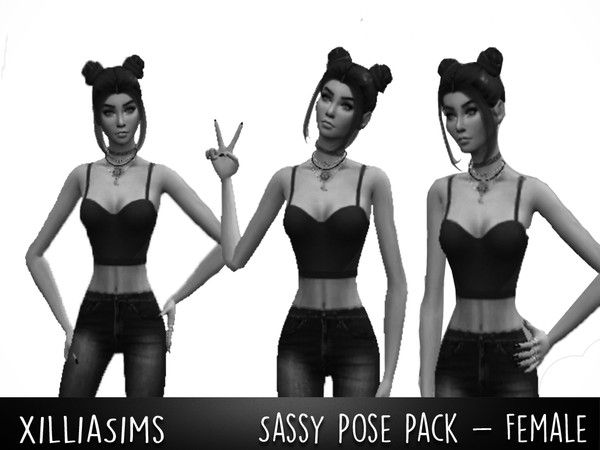 Sims 4 — [XILLIA] Sassy Pose Pack - Female by Novalyx2 — This is a Pose Pack for female sims, teen - adult, containing 3