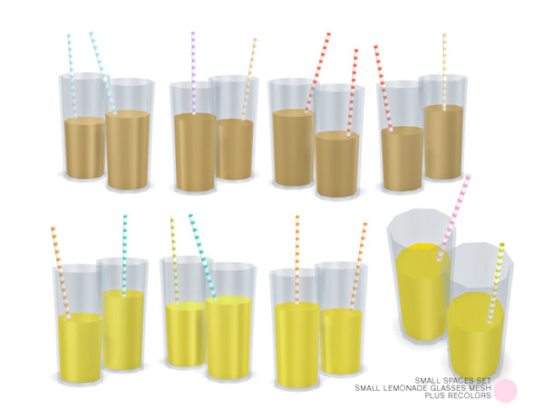 Sims 4 — Small Lemonade Glasses Mesh by DOT — Small Lemonade Glasses Mesh by DOT of The Sims Resource