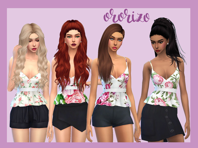 Sims 4 The Sims Resource | Ororizo - Edina Top (Sentate) - mesh needed by TSR Creator