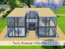 Sims 4 — Twin Avenue Villa (No CC) by Astrogenes — Symmetrical modern villa built on a 30 x 20 lot in Newcrest. It