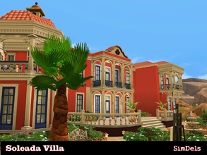 Sims 4 — Soleada Villa "Red" (base game) by Dels_Godeoner — Villa in Spanish / colonial style. For proper