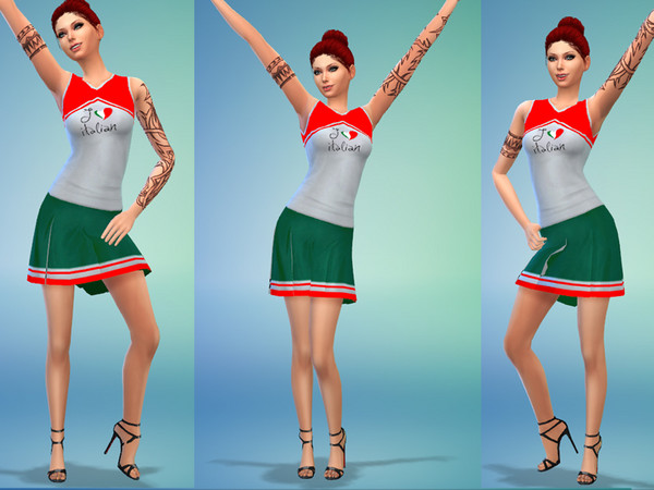Sims 4 — cheearleader italy by Marylu84cz — Cheerleader dress, team Italy