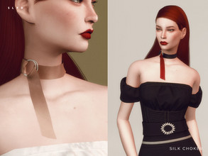 Sims 4 — Silk Choker by SLYD — ** 7 colors. ** New mesh by me. ** Recolor is allowed but PLEASE DO NOT include the mesh.