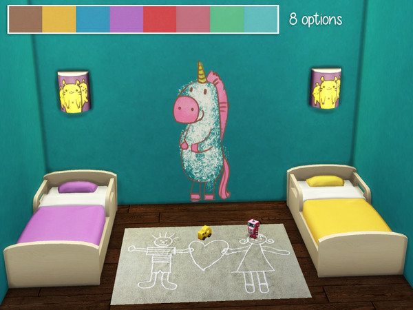 Sims 4 — { Cafesimmer } Plain Colour Toddler Beds by Cafesimmer — Cute toddler beds in a light wood texture, with simple