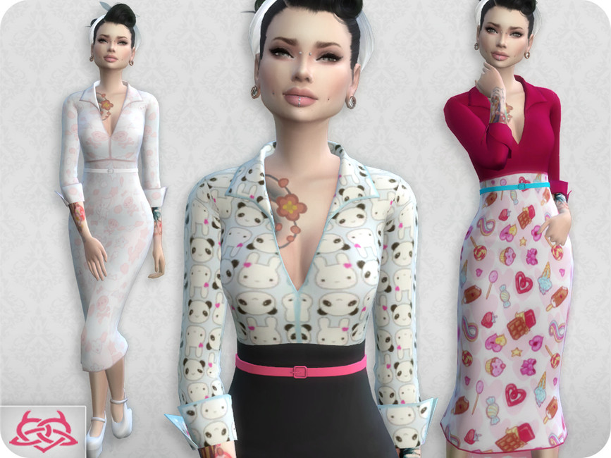 The Sims Resource Set Blouse / Skirt RECOLOR 4