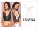 Sims 4 — Camilla Lace Crop Top by smubuh — Cute lace crop top, great for summer looks! Pair with skirts or shorts! Base
