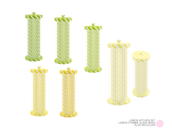 Sims 4 — Lemon Straws Glass Mesh by DOT — Lemon Straws Glass Mesh by DOT of The Sims Resource