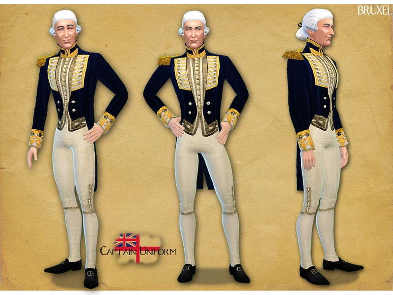 Sims 4 Bruxel - Royal Navy Captain Set by Bruxel