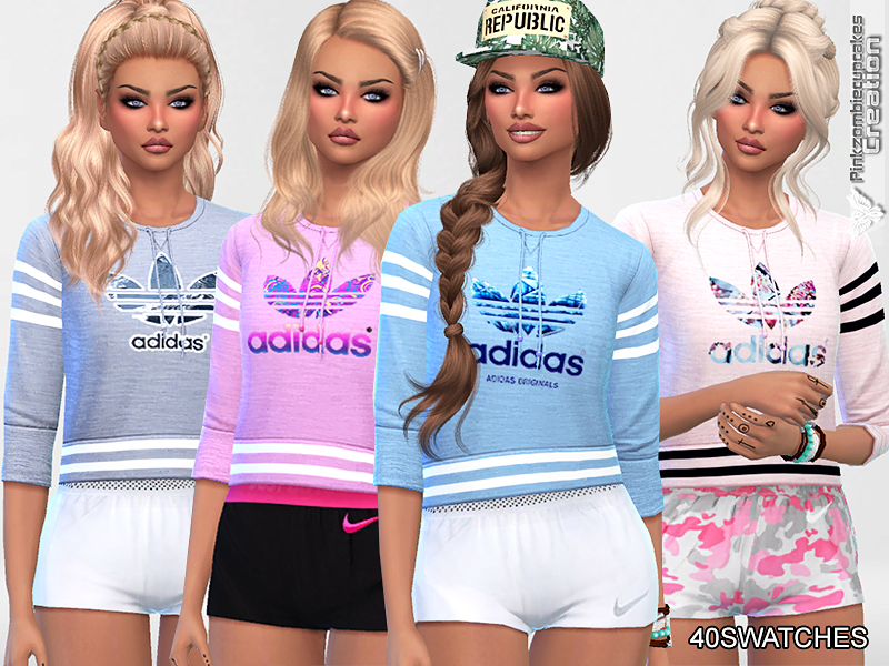The Sims Resource - Athletic Adidas Sweatshirts Collection