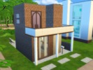 Sims 4 — Modern Bachelor Brick by 3ghostly — This is a compact home built on the smallest lot of Newcrest. It has minimal