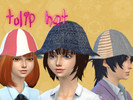 Sims 4 — tulip hat by arikasa2 — tulip hat in 6 patterns
