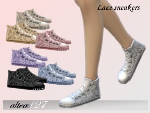 Sims 4 —  Lace sneakers by altea127 — Very nice lace sneakers 
