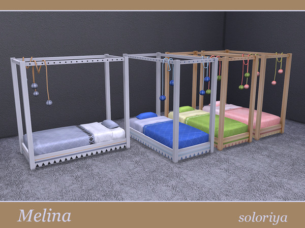 Sims 4 — Melina Bed for Toddlers by soloriya — Bed for toddlers. Use the curtain from this set to decorate it. Part of