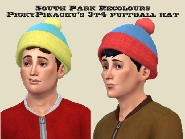 Sims 4 — South Park PickyPikachu 3t4 puffball hat recolour Needs mesh by TheFlamingPrussian — South Park recolours of