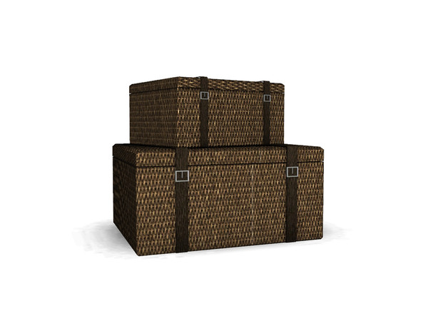 Sims 4 — Neutral Living Boxes by Angela — Neutral Living wicker boxes