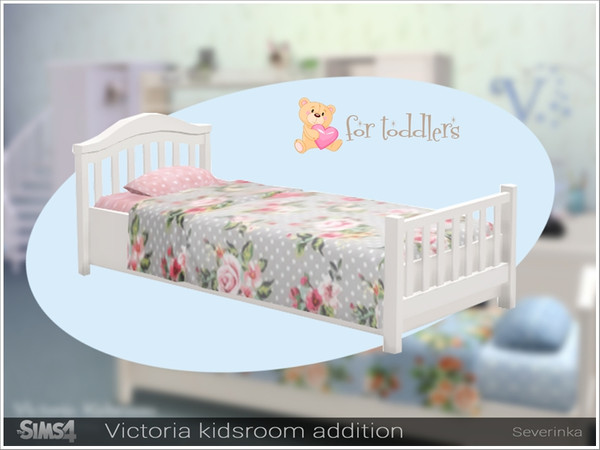 Sims 4 — [Victoria kidsroom] toddlers bed W by Severinka_ — Bed for toddlers (white) Addition to set 'Victoria kidsroom'