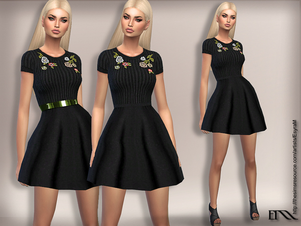 The Sims Resource - Mini Dress Embroidery