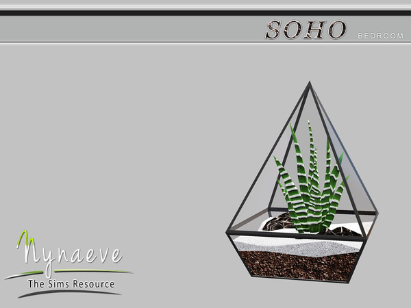 Sims 3 — Soho Haworthia Terrarium by NynaeveDesign — Soho Bedroom - Haworthia Plant Terrarium Located in: Decor - Plants