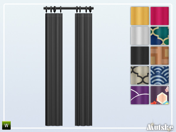 Sims 4 — Simplistic Curtain Mid 1x1 by Mutske — These curtains are designed for the simple individual who wants privacy,