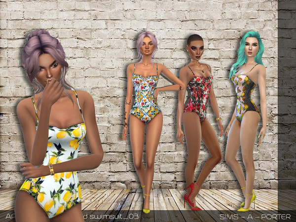 Sims 4 — Sims A Porter Designer Printed Swimsuit by Sims_A_Porter — SimsAPorter_AF_Designer_Printed Swimsuit_03 Comes in